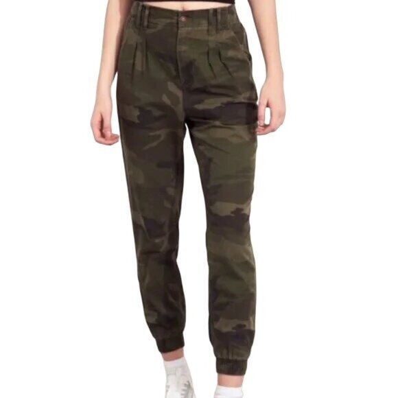 HOLLISTER Womens Jogger SZ S Ultra High Rise Camouflage Tapered Gorp‎ Granola - Picture 2 of 12